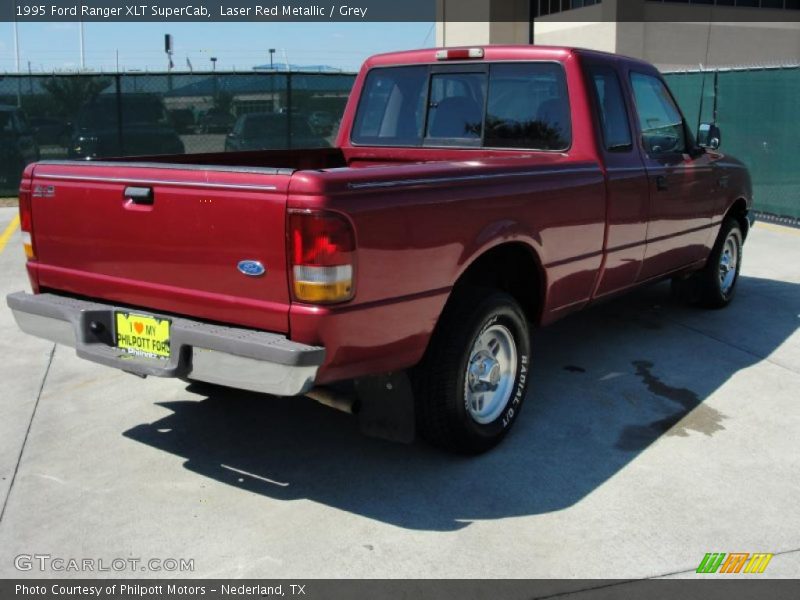 Laser Red Metallic / Grey 1995 Ford Ranger XLT SuperCab