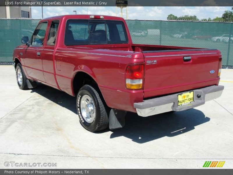 Laser Red Metallic / Grey 1995 Ford Ranger XLT SuperCab