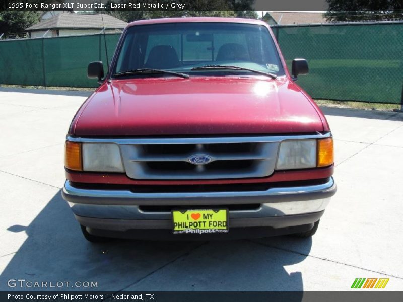 Laser Red Metallic / Grey 1995 Ford Ranger XLT SuperCab