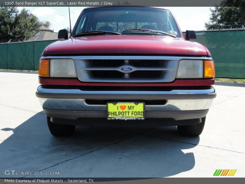 Laser Red Metallic / Grey 1995 Ford Ranger XLT SuperCab