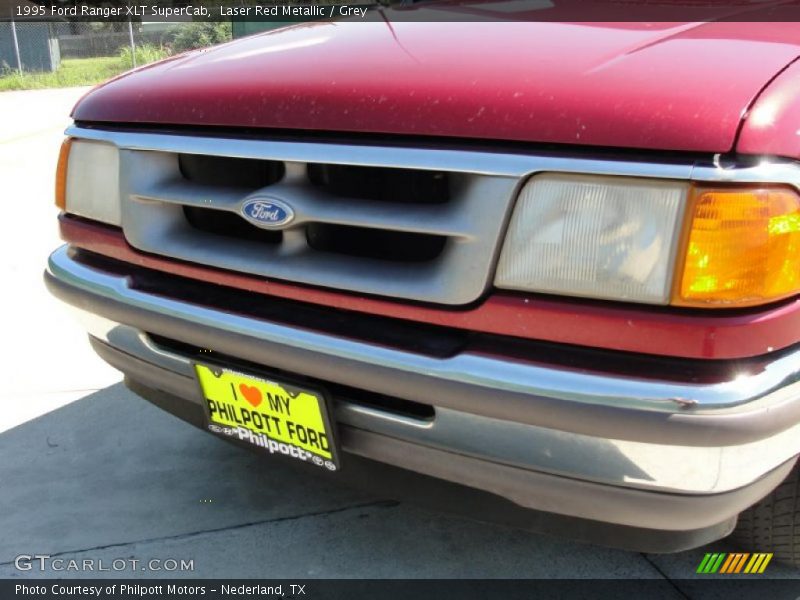 Laser Red Metallic / Grey 1995 Ford Ranger XLT SuperCab