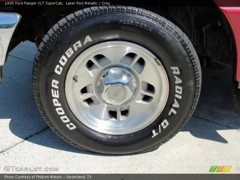 Laser Red Metallic / Grey 1995 Ford Ranger XLT SuperCab