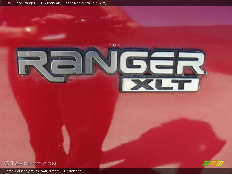 Laser Red Metallic / Grey 1995 Ford Ranger XLT SuperCab