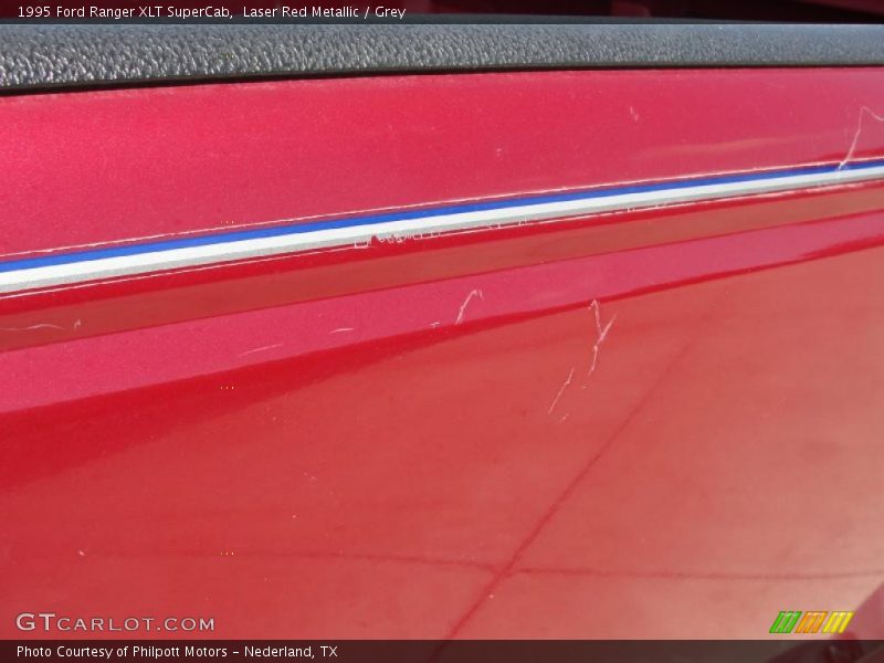 Laser Red Metallic / Grey 1995 Ford Ranger XLT SuperCab