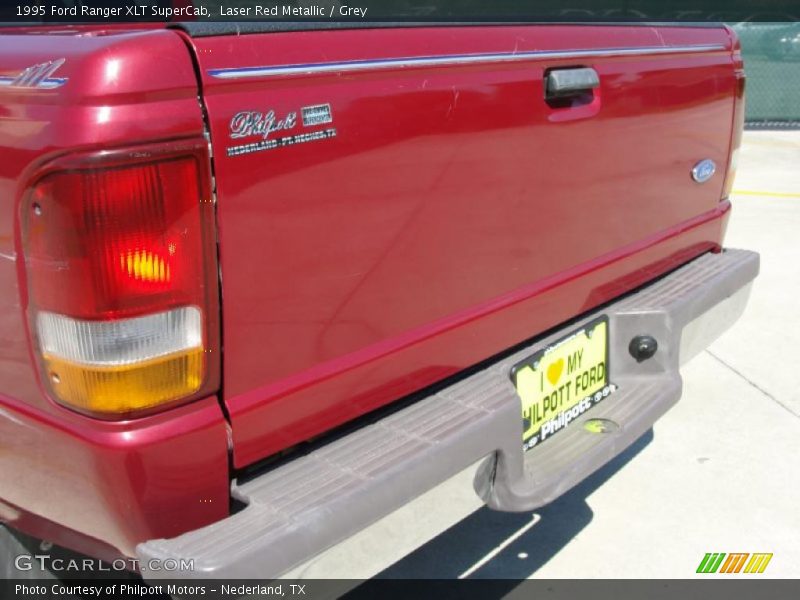 Laser Red Metallic / Grey 1995 Ford Ranger XLT SuperCab