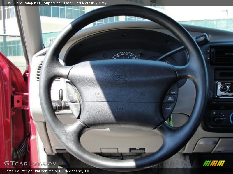 Laser Red Metallic / Grey 1995 Ford Ranger XLT SuperCab
