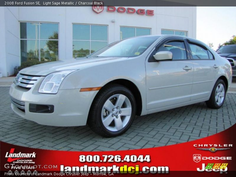Light Sage Metallic / Charcoal Black 2008 Ford Fusion SE
