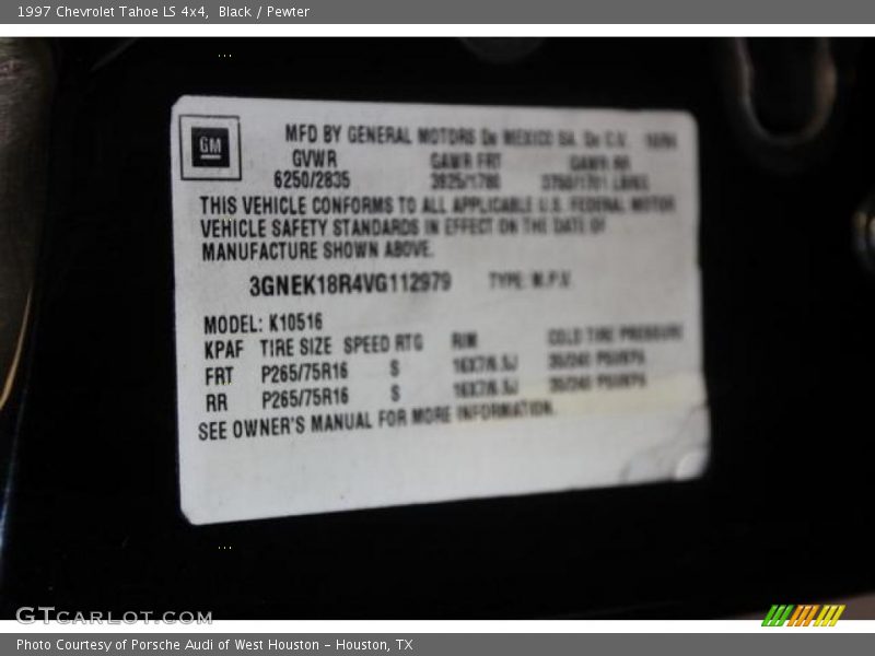 Black / Pewter 1997 Chevrolet Tahoe LS 4x4