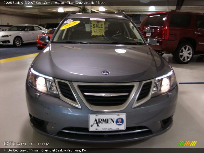 Titan Gray Metallic / Black 2008 Saab 9-3 2.0T SportCombi Wagon