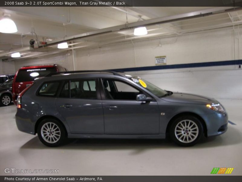 Titan Gray Metallic / Black 2008 Saab 9-3 2.0T SportCombi Wagon