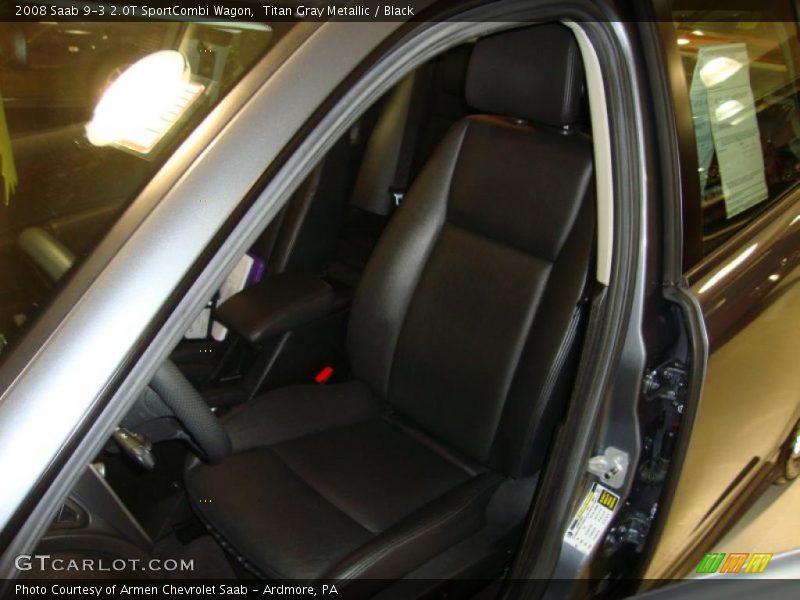Titan Gray Metallic / Black 2008 Saab 9-3 2.0T SportCombi Wagon