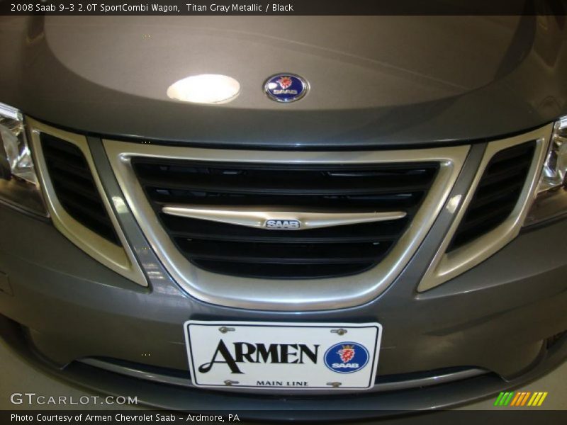 Titan Gray Metallic / Black 2008 Saab 9-3 2.0T SportCombi Wagon