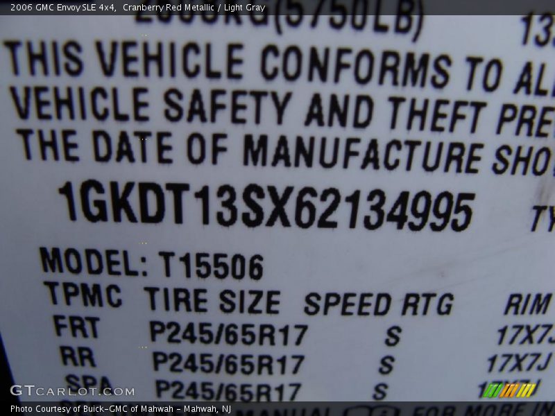 Cranberry Red Metallic / Light Gray 2006 GMC Envoy SLE 4x4