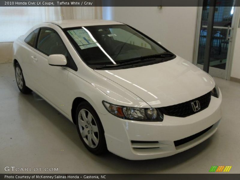 Taffeta White / Gray 2010 Honda Civic LX Coupe