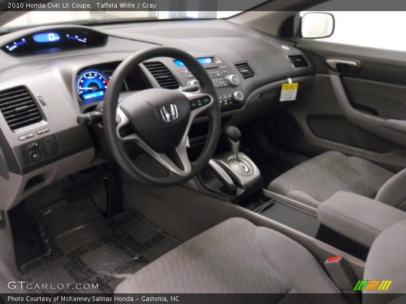 Taffeta White / Gray 2010 Honda Civic LX Coupe