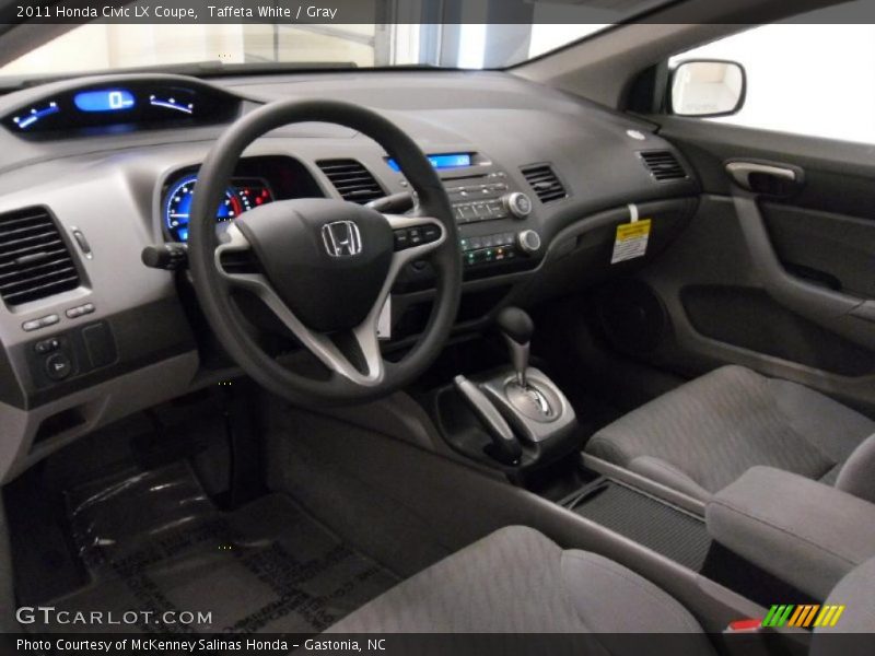 Taffeta White / Gray 2011 Honda Civic LX Coupe