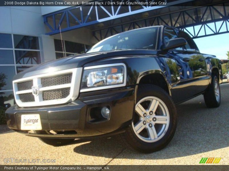 Brilliant Black / Dark Slate Gray/Medium Slate Gray 2008 Dodge Dakota Big Horn Crew Cab 4x4