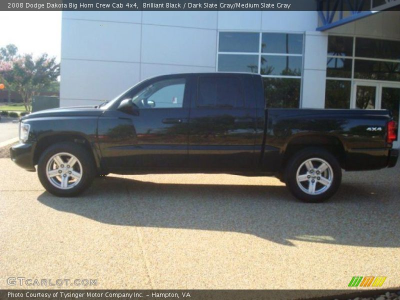Brilliant Black / Dark Slate Gray/Medium Slate Gray 2008 Dodge Dakota Big Horn Crew Cab 4x4