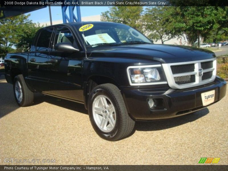 Brilliant Black / Dark Slate Gray/Medium Slate Gray 2008 Dodge Dakota Big Horn Crew Cab 4x4