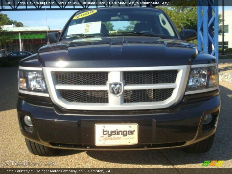 Brilliant Black / Dark Slate Gray/Medium Slate Gray 2008 Dodge Dakota Big Horn Crew Cab 4x4