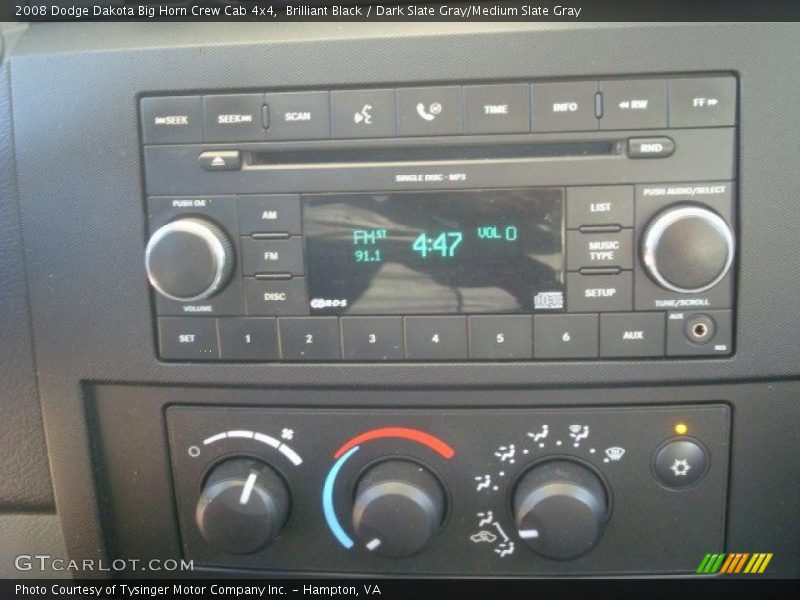 Brilliant Black / Dark Slate Gray/Medium Slate Gray 2008 Dodge Dakota Big Horn Crew Cab 4x4