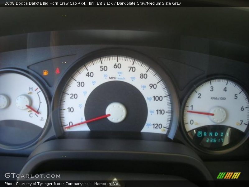 Brilliant Black / Dark Slate Gray/Medium Slate Gray 2008 Dodge Dakota Big Horn Crew Cab 4x4