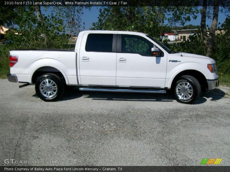 White Platinum Metallic Tri Coat / Tan 2010 Ford F150 Lariat SuperCrew