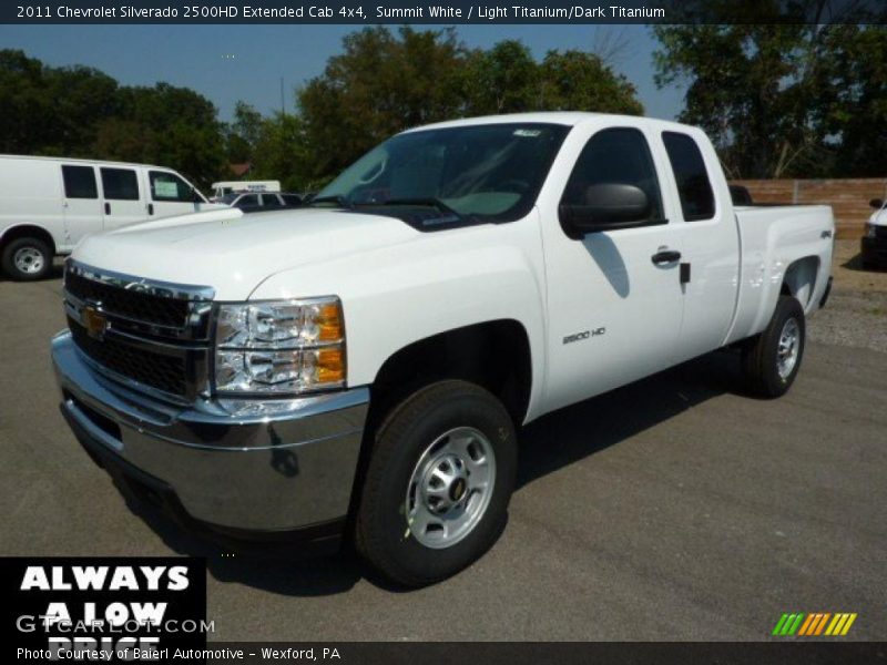 Summit White / Light Titanium/Dark Titanium 2011 Chevrolet Silverado 2500HD Extended Cab 4x4