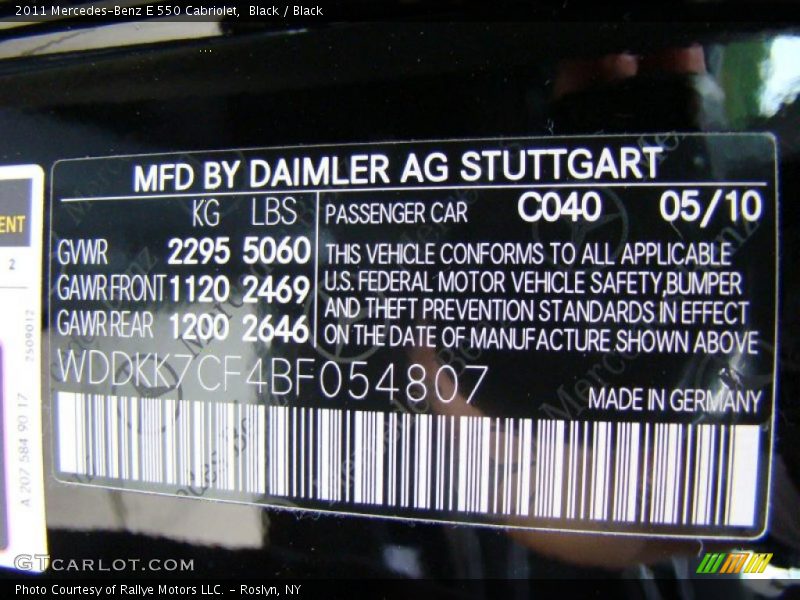 Black / Black 2011 Mercedes-Benz E 550 Cabriolet