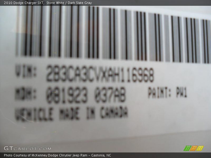 Stone White / Dark Slate Gray 2010 Dodge Charger SXT
