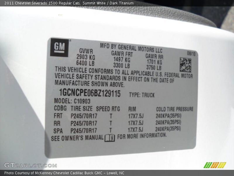 Summit White / Dark Titanium 2011 Chevrolet Silverado 1500 Regular Cab