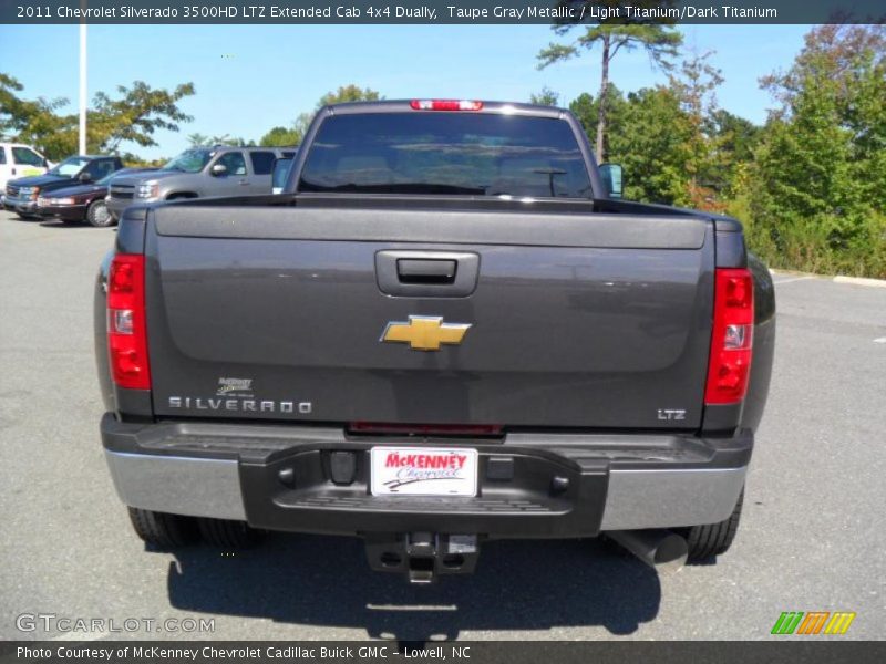 Taupe Gray Metallic / Light Titanium/Dark Titanium 2011 Chevrolet Silverado 3500HD LTZ Extended Cab 4x4 Dually