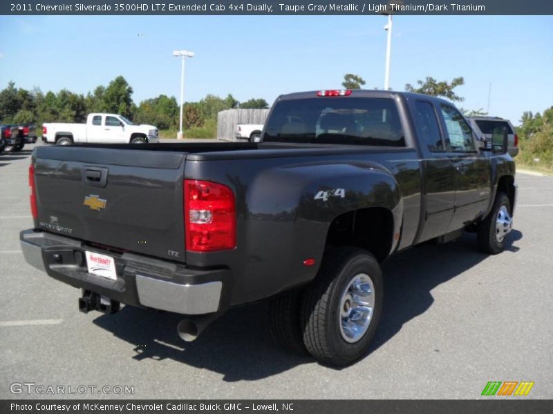Taupe Gray Metallic / Light Titanium/Dark Titanium 2011 Chevrolet Silverado 3500HD LTZ Extended Cab 4x4 Dually