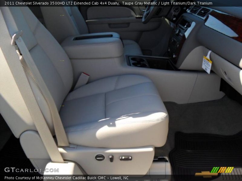 Taupe Gray Metallic / Light Titanium/Dark Titanium 2011 Chevrolet Silverado 3500HD LTZ Extended Cab 4x4 Dually
