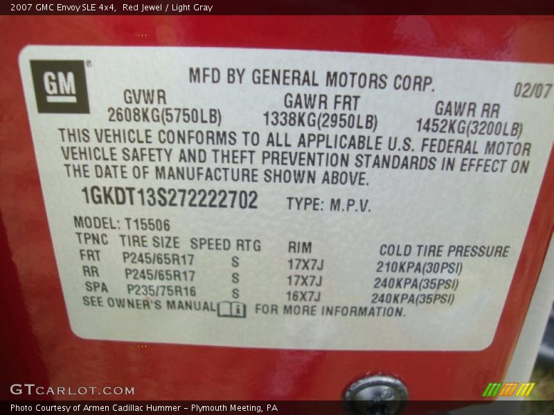 Red Jewel / Light Gray 2007 GMC Envoy SLE 4x4