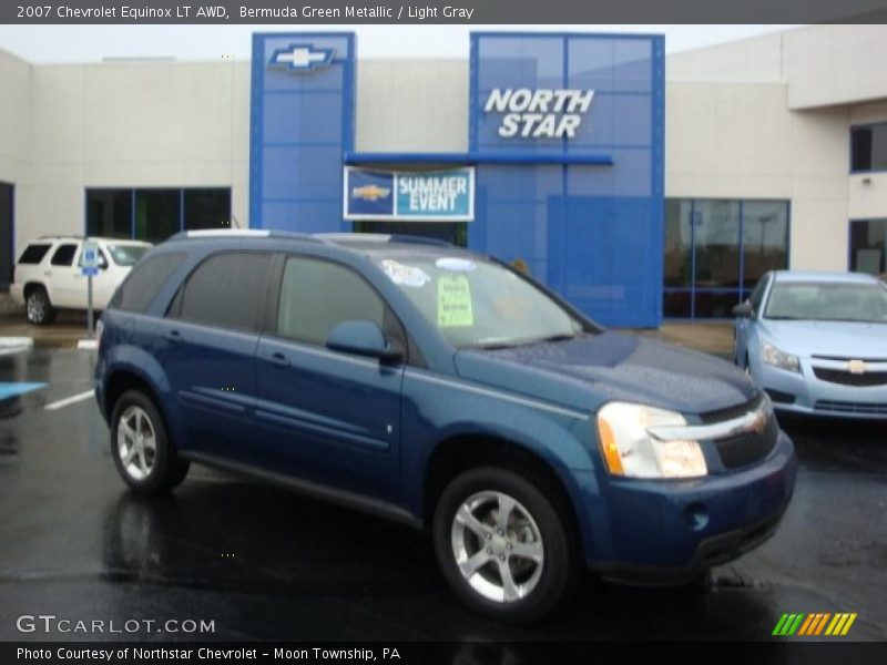 Bermuda Green Metallic / Light Gray 2007 Chevrolet Equinox LT AWD