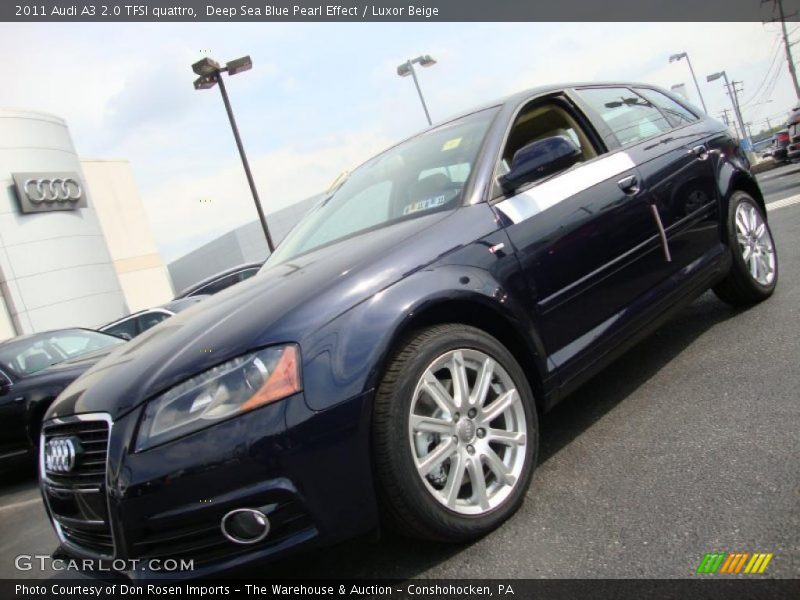 Deep Sea Blue Pearl Effect / Luxor Beige 2011 Audi A3 2.0 TFSI quattro