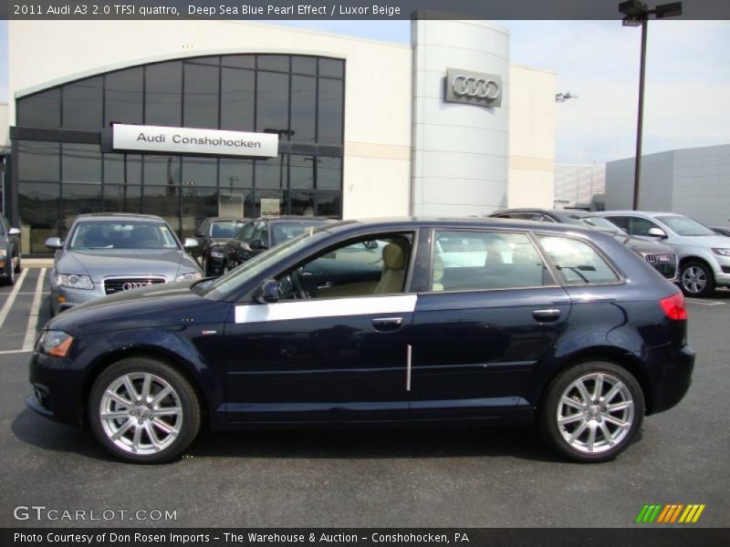 Deep Sea Blue Pearl Effect / Luxor Beige 2011 Audi A3 2.0 TFSI quattro