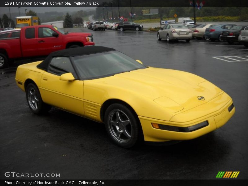 Yellow / Black 1991 Chevrolet Corvette Convertible