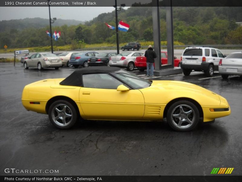 Yellow / Black 1991 Chevrolet Corvette Convertible