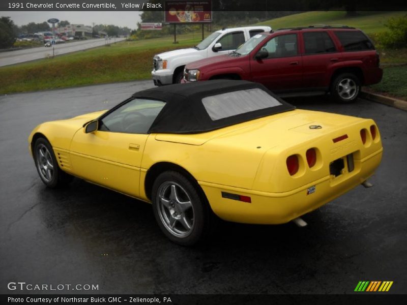 Yellow / Black 1991 Chevrolet Corvette Convertible