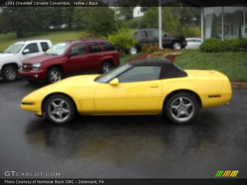 Yellow / Black 1991 Chevrolet Corvette Convertible