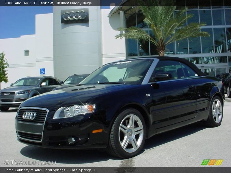 Brilliant Black / Beige 2008 Audi A4 2.0T Cabriolet