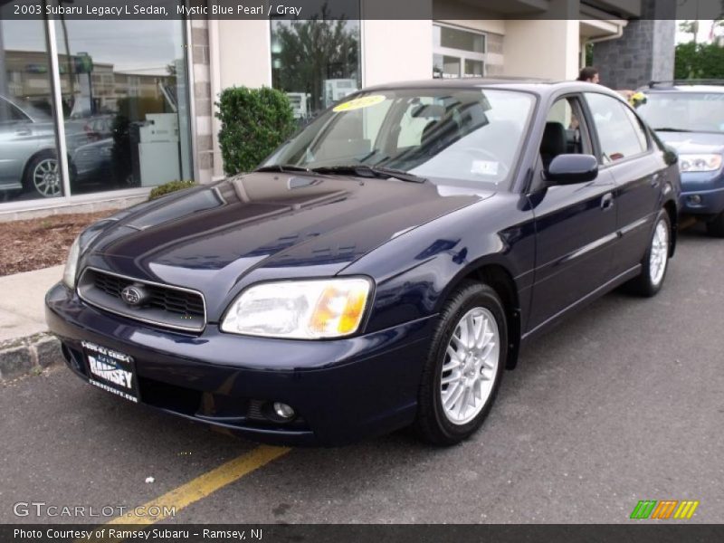 Mystic Blue Pearl / Gray 2003 Subaru Legacy L Sedan