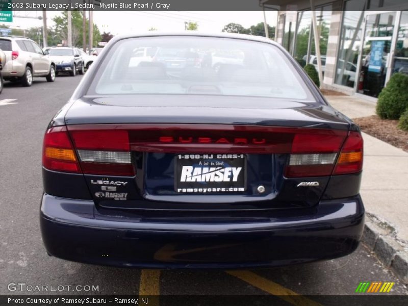 Mystic Blue Pearl / Gray 2003 Subaru Legacy L Sedan