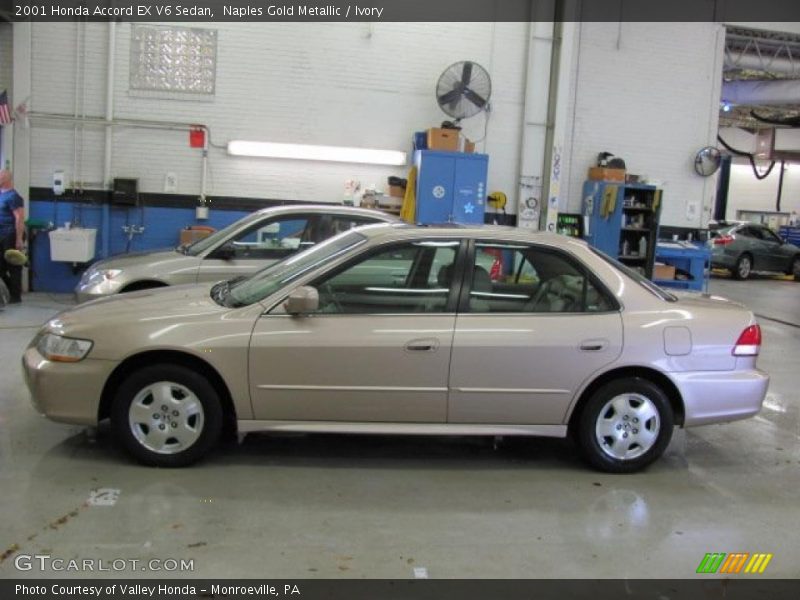 Naples Gold Metallic / Ivory 2001 Honda Accord EX V6 Sedan