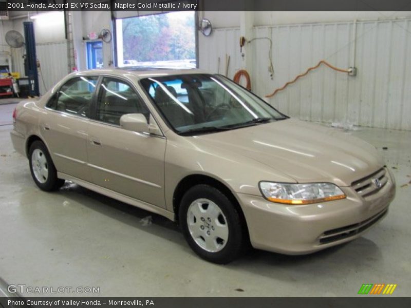 Naples Gold Metallic / Ivory 2001 Honda Accord EX V6 Sedan
