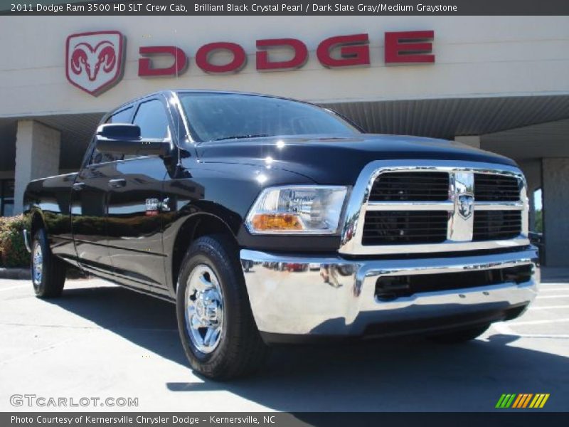 Brilliant Black Crystal Pearl / Dark Slate Gray/Medium Graystone 2011 Dodge Ram 3500 HD SLT Crew Cab