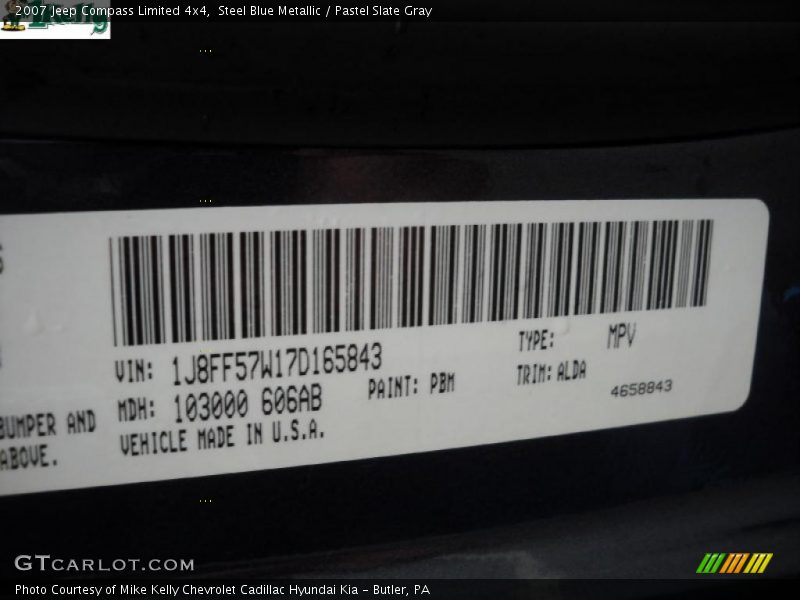 Steel Blue Metallic / Pastel Slate Gray 2007 Jeep Compass Limited 4x4