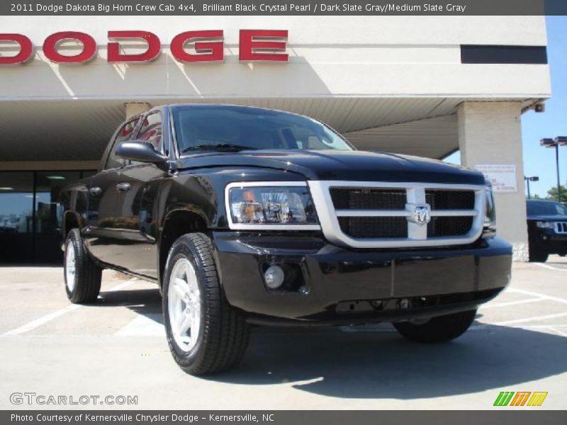 Brilliant Black Crystal Pearl / Dark Slate Gray/Medium Slate Gray 2011 Dodge Dakota Big Horn Crew Cab 4x4